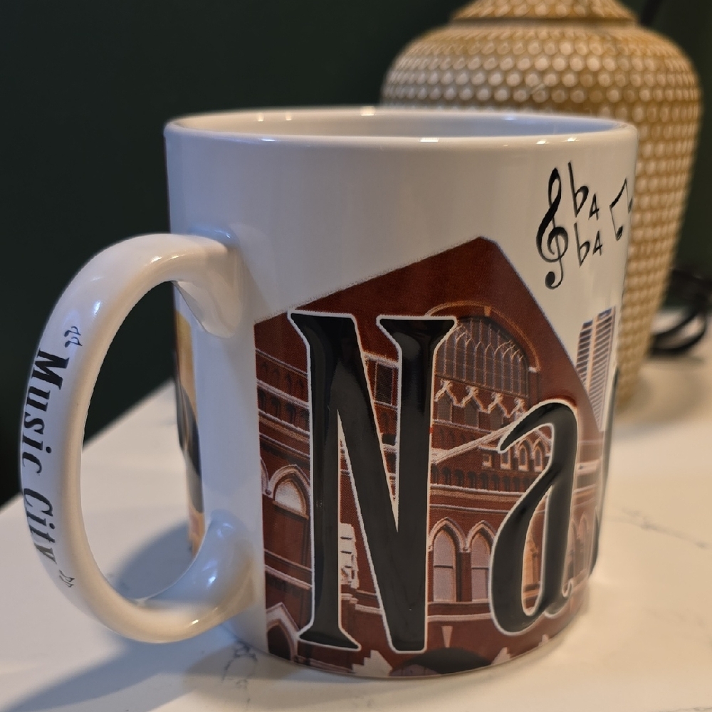 Music City Architectural Mug - White and Brown